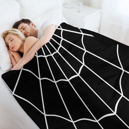 Spider Web - Black Throw Blanket