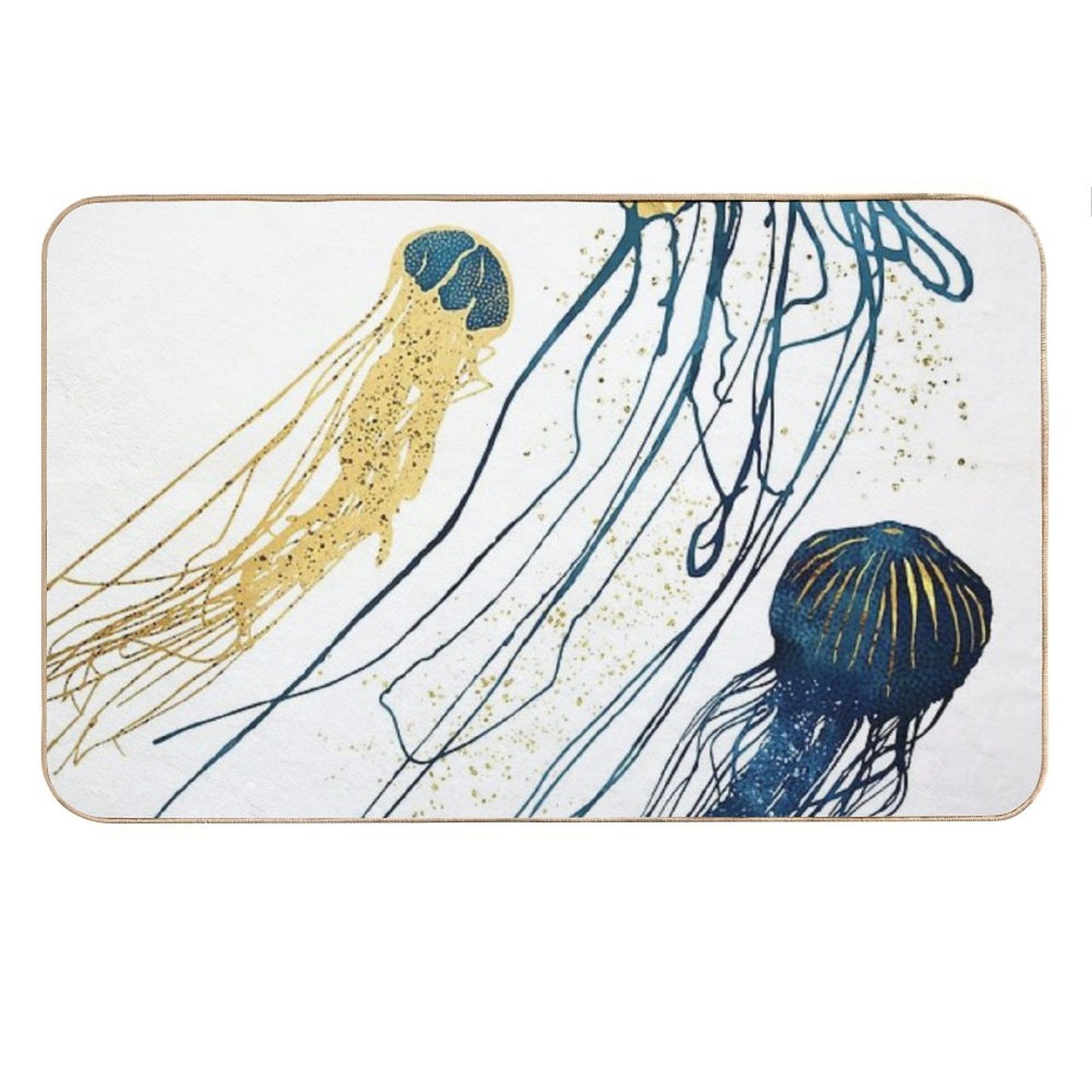 Metallic Jellyfish II Bath Mat