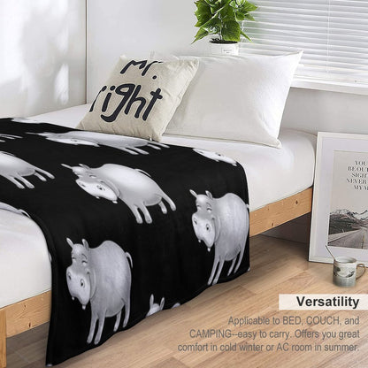Hippo Cute Hippopotamus Throw Blanket