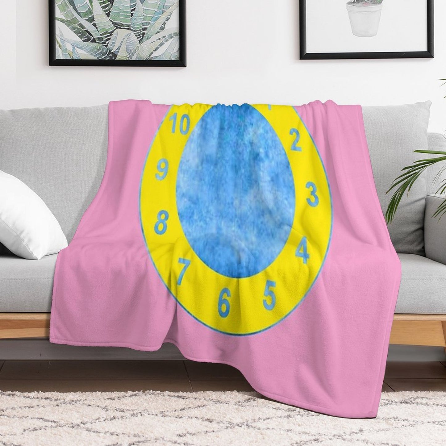 Clock Rug (The Big Comfy Couch) Throw Blanket
