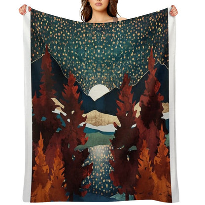Star Sky Reflection Throw Blanket