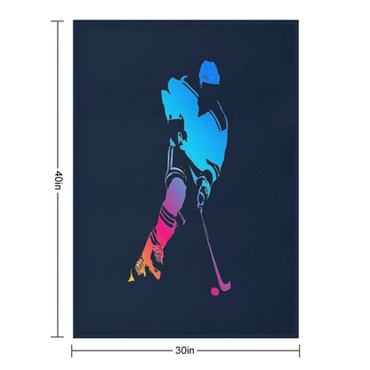 Hockey Player Throw Blanket