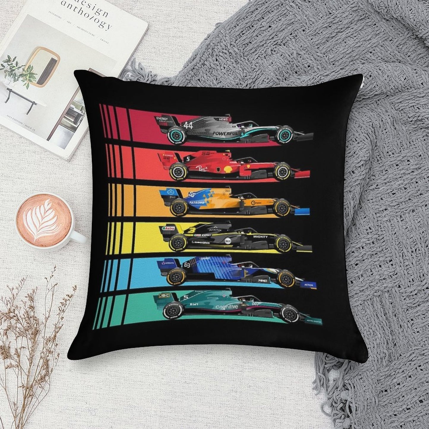 Formula Racing Cars 2023 Soft Shrink-Resistant Throw Pillow