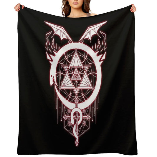Glowing Snakes of Alchemy Throw Blanket
