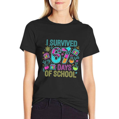 I Survived 67 Days of School Funny 67 Meme Science Teacher  Breathable T-Shirt