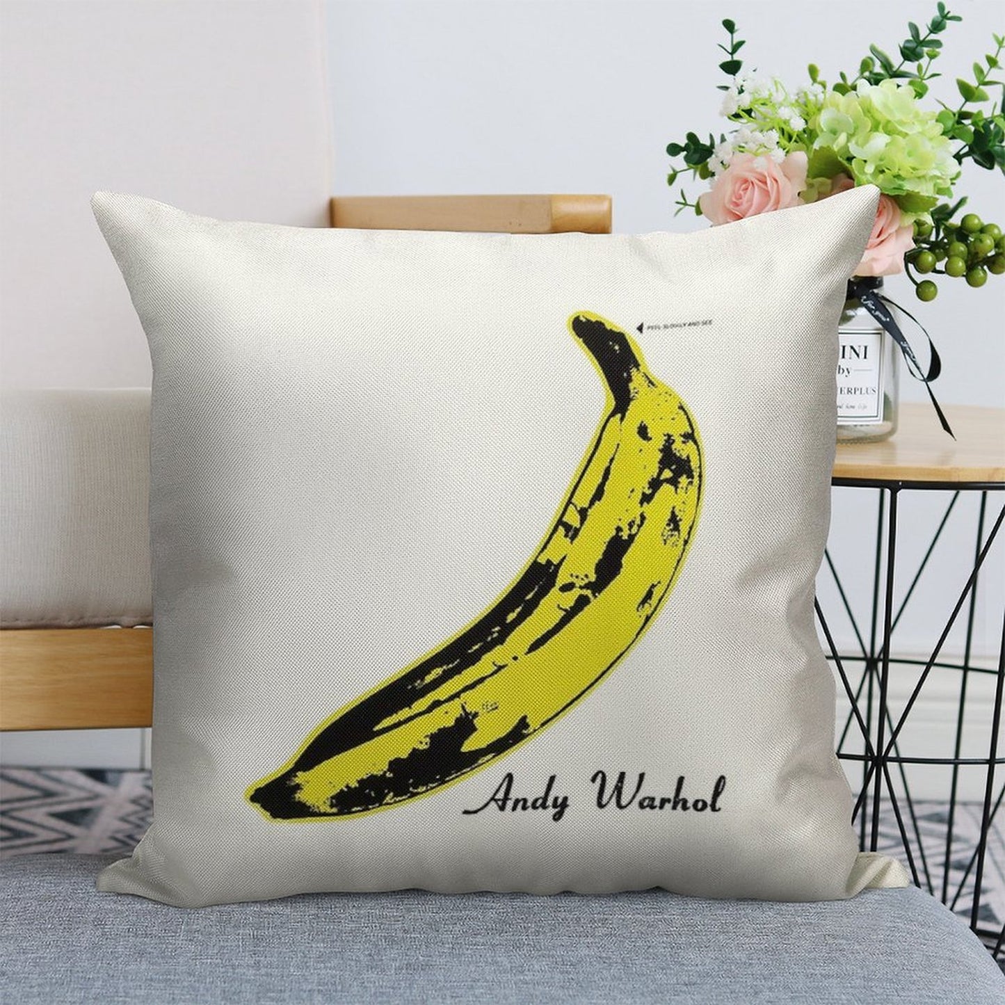 Andy Warhol Banana Velvet Underground Peel Slowly And See Linen Throw Pillow Cover