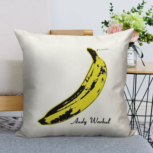 Andy Warhol Banana Velvet Underground Peel Slowly And See Linen Throw Pillow Cover