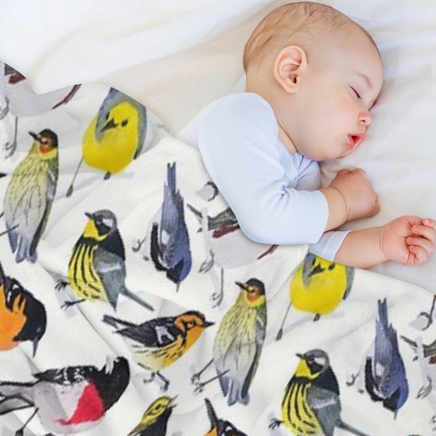 Springtime Birds Throw Blanket