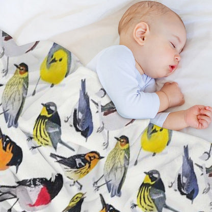 Springtime Birds Throw Blanket