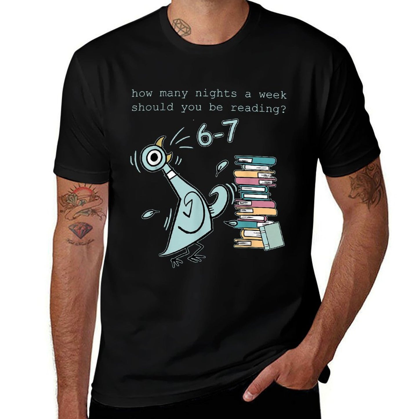 Teacher 6-7 How Many Nights A Week Should You Be Reading  Ribbed Collar T-Shirt