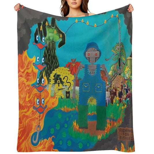 King Gizzard Album Art Collage Throw Blanket