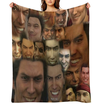 Happy Kazuma Kiryu ) Throw Blanket