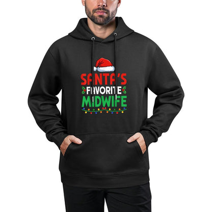 Santas Favorite Midwife Christmas LD Nurse Baby Catcher Casual Wear Hoodie