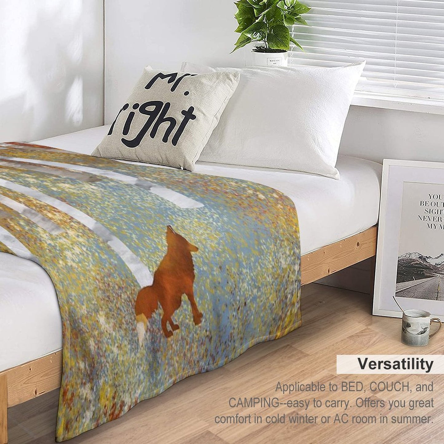 Autumn Fox Throw Blanket