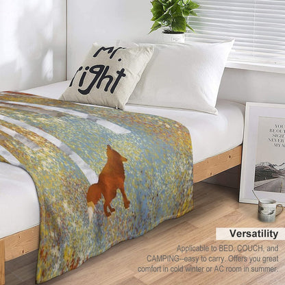 Autumn Fox Throw Blanket