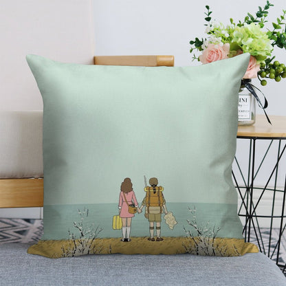 Wes Anderson Movie Linen Throw Pillow Cover