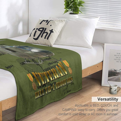 UH-1 Iroquois 'Huey' Vietnam Veteran Throw Blanket