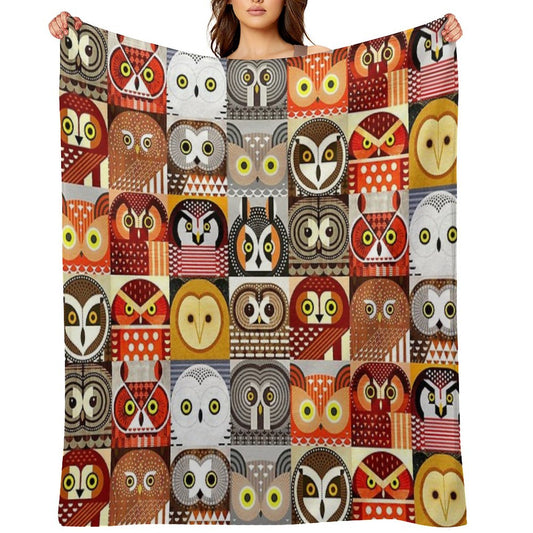 North American Owls Throw Blanket