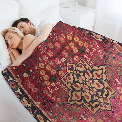 17th Century Persian Vase Carpet Print Throw Blanket