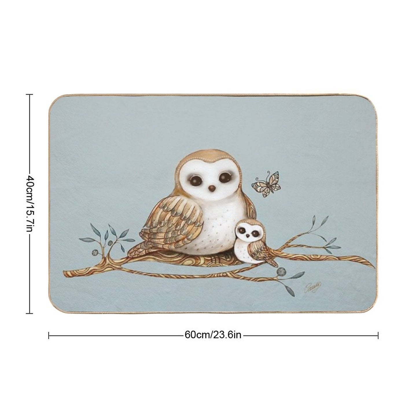 Baby Barn Owl Bath Mat