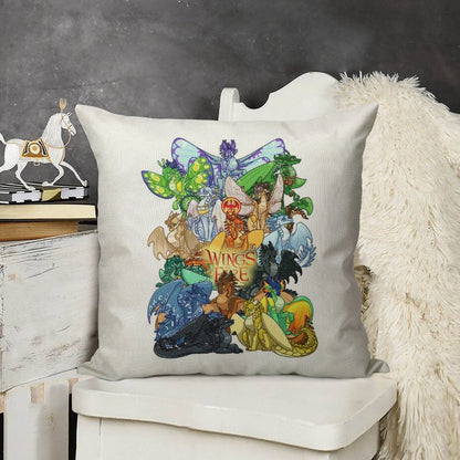 Wings of Fire Linen Throw Pillow Cover