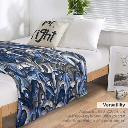 Blue Tentacles Camouflage Throw Blanket