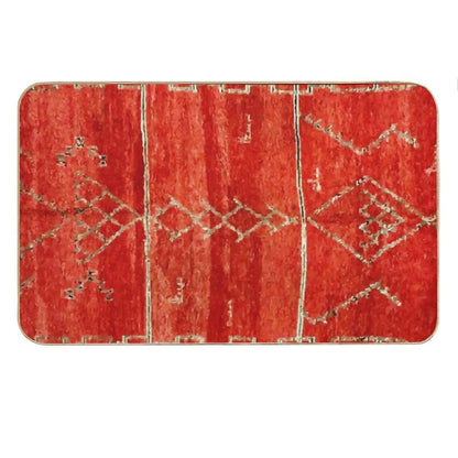 Vintage Red Moroccan Rug Print Bath Mat