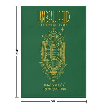 Green Bay Packers Lambeau Field Stadium Poster Print Throw Blanket