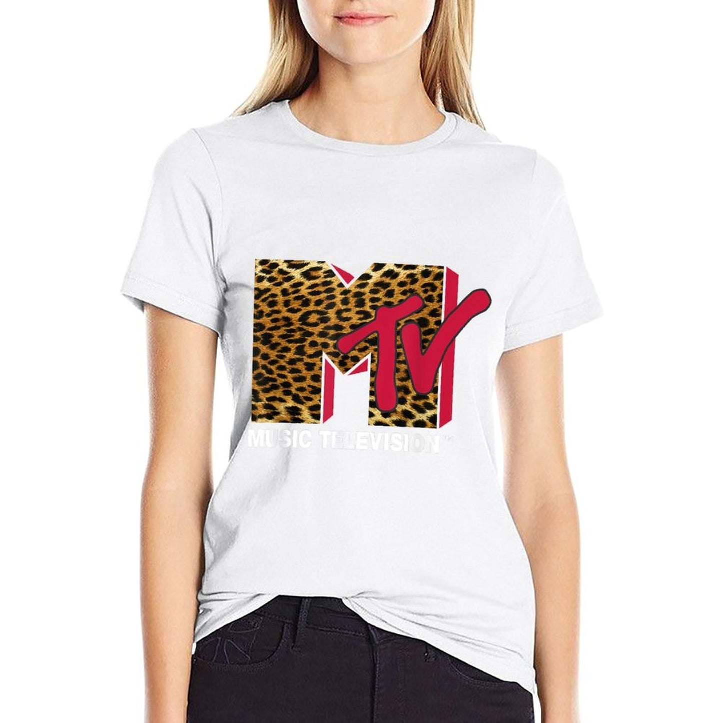 MTV Leopard Print Logo  Affordable Price T-Shirt