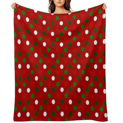 Christmas Polka Dots - Reds And Greens Throw Blanket
