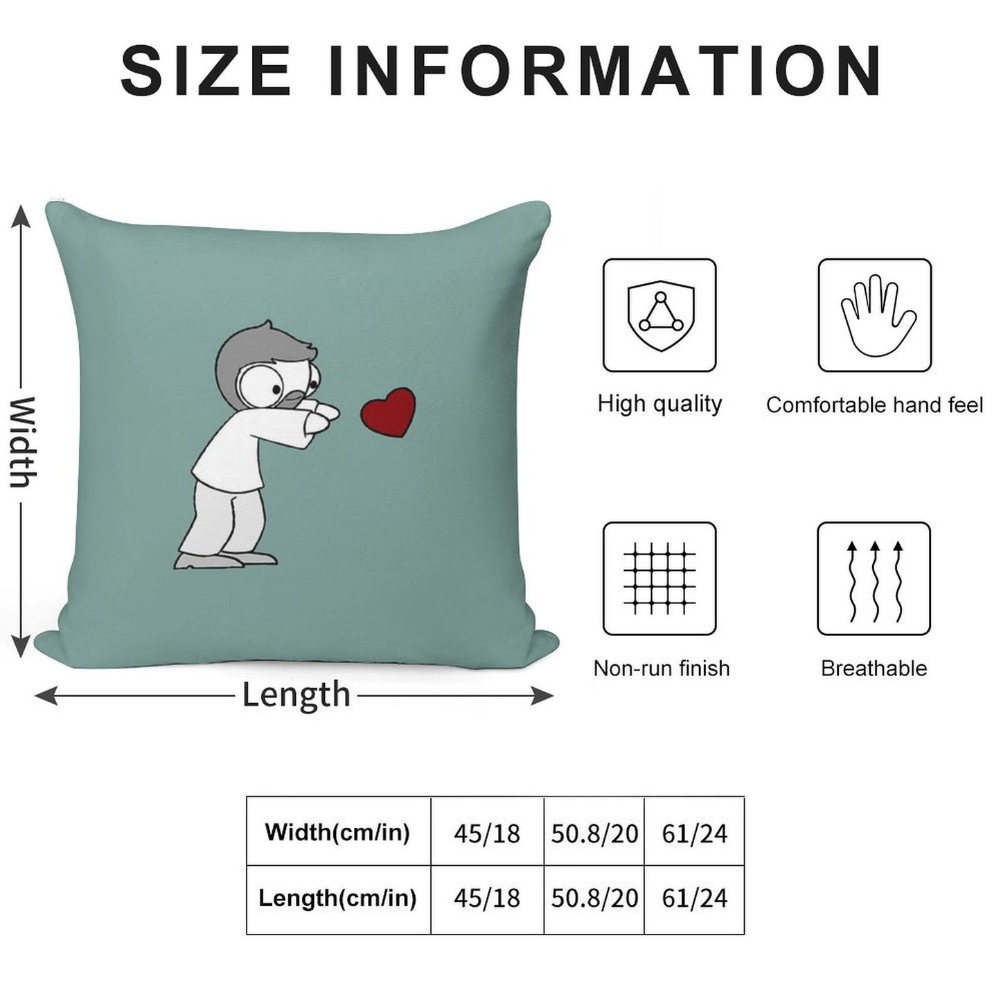 John Hearts Soft Washable Throw Pillow