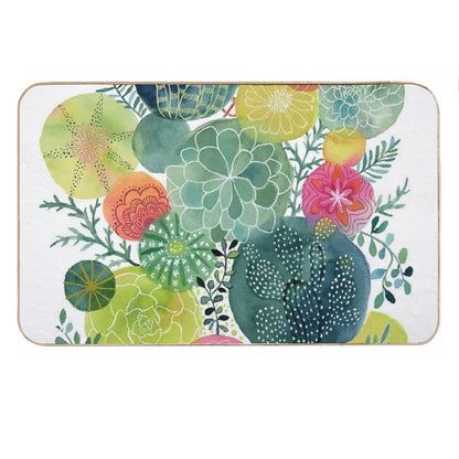 Succulent Circles Bath Mat