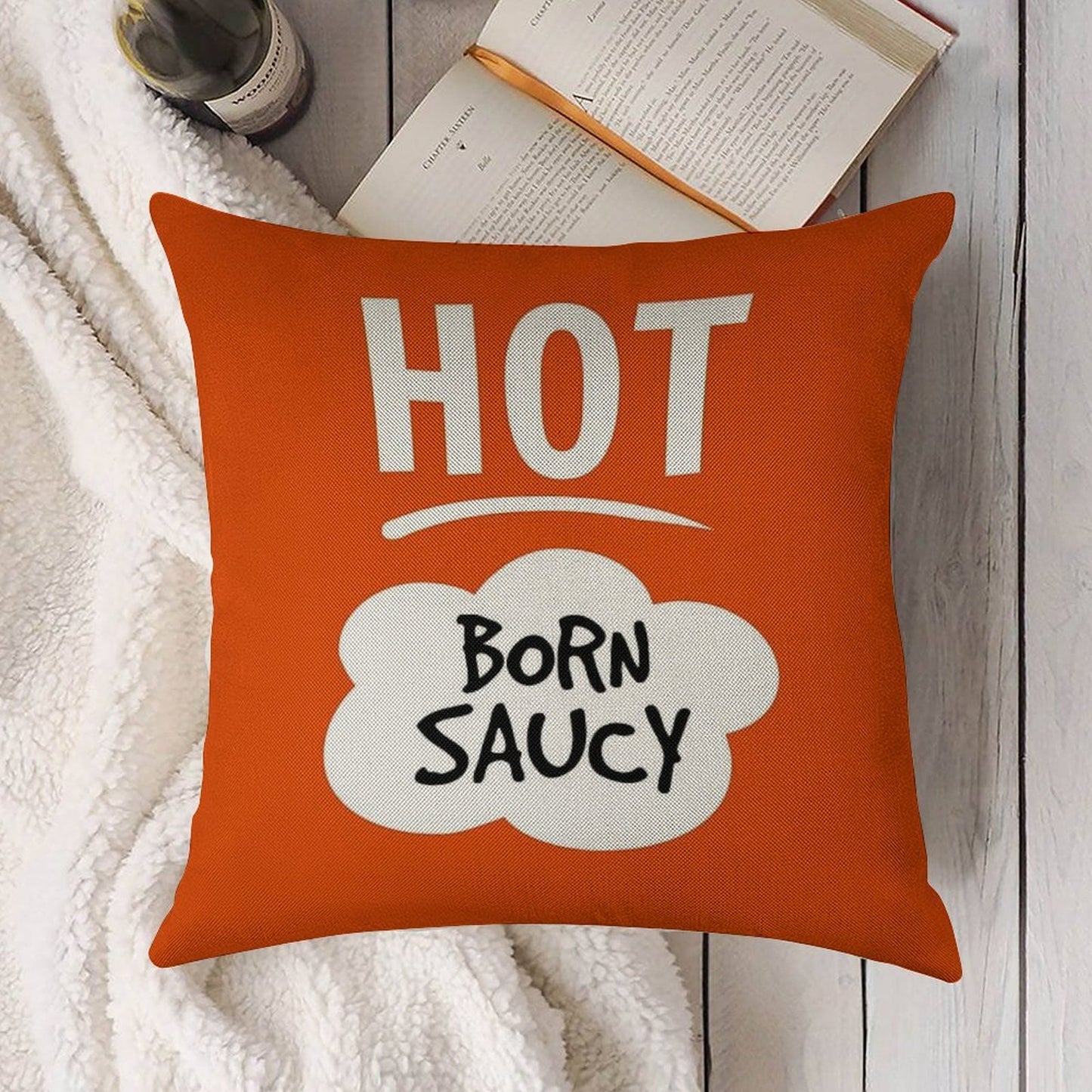 Taco Bell Hot Sauce Linen Throw Pillow Cover