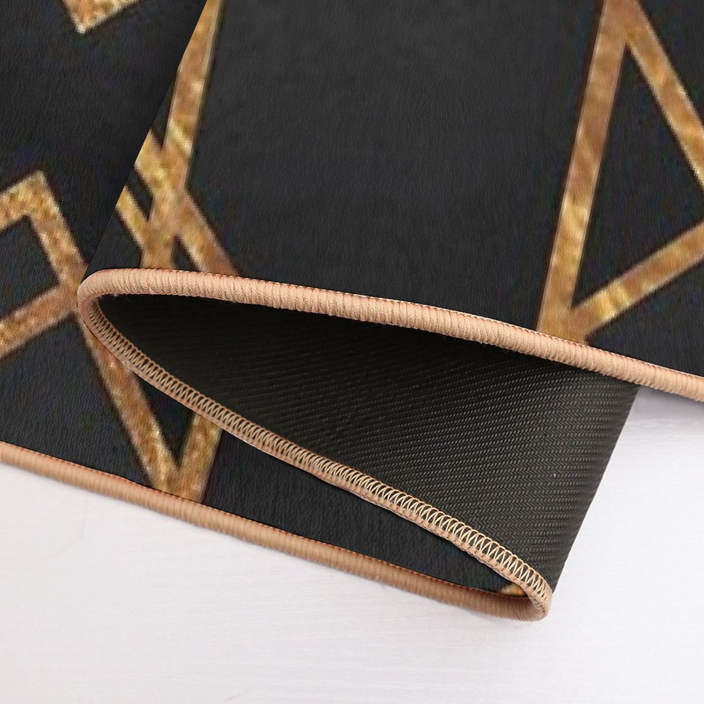 Black Gold Geometric Bath Mat