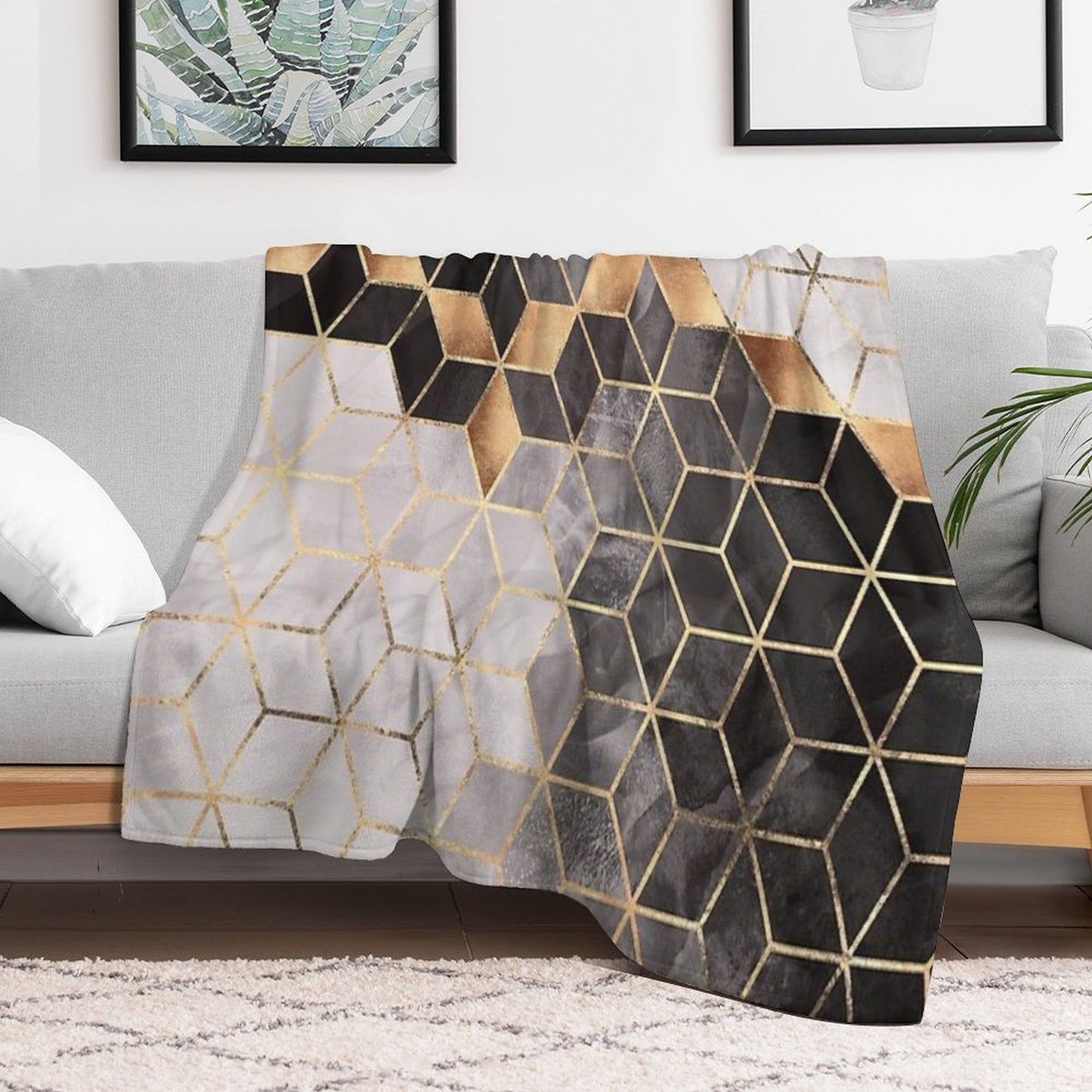 Smoky Cubes Throw Blanket