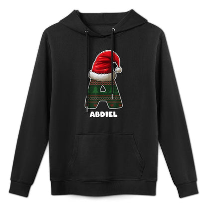 Christmas Letter A First Name Abdiel Machine Washable Hoodie