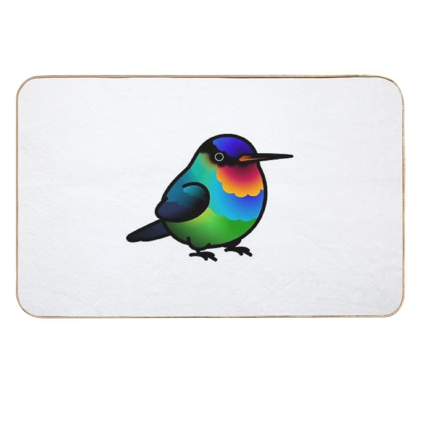 Chubby Fiery-throated Hummingbird  Stain-Proof Bath Mat