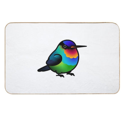 Chubby Fiery-throated Hummingbird  Stain-Proof Bath Mat