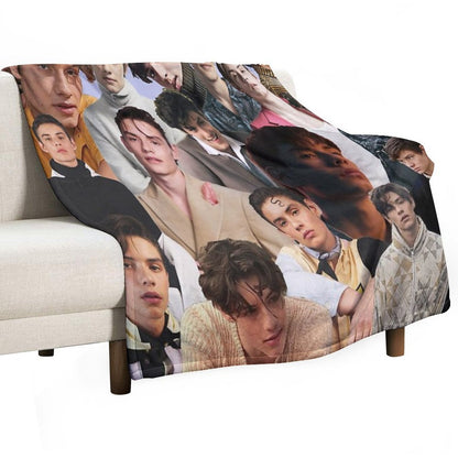 Louis Partridge Collage Throw Blanket