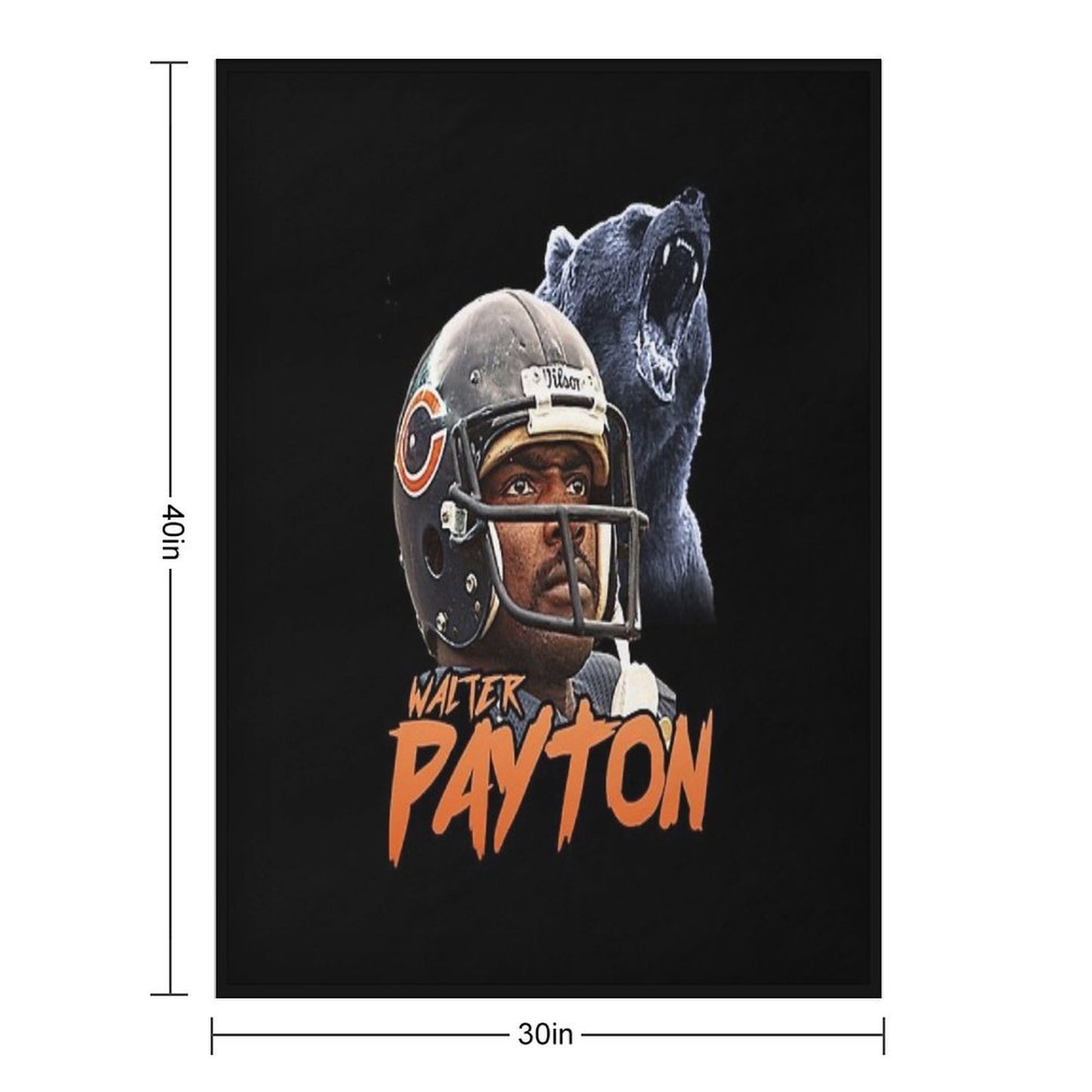 Walter Payton  Vintage Chicago Bears Fan Design T-Shirt Throw Blanket