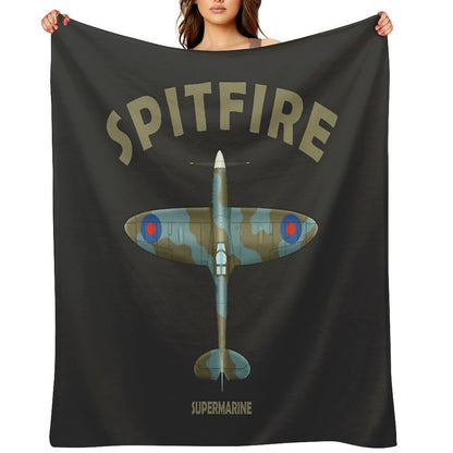 The Spitfire Blueprint Throw Blanket