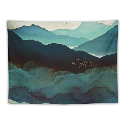 Indigo Mountains Tapestry