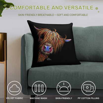 HiGHLaND CoW PRiNT SCoTTiSH ' SuGaR LuMP 2 ' BY SHiRLeY MacARTHuR Soft Multiple Sizes Throw Pillow