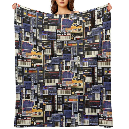 Synthesizer Lover Artwork Throw Blanket