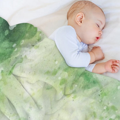 Green Forest_watercolor Painting Throw Blanket