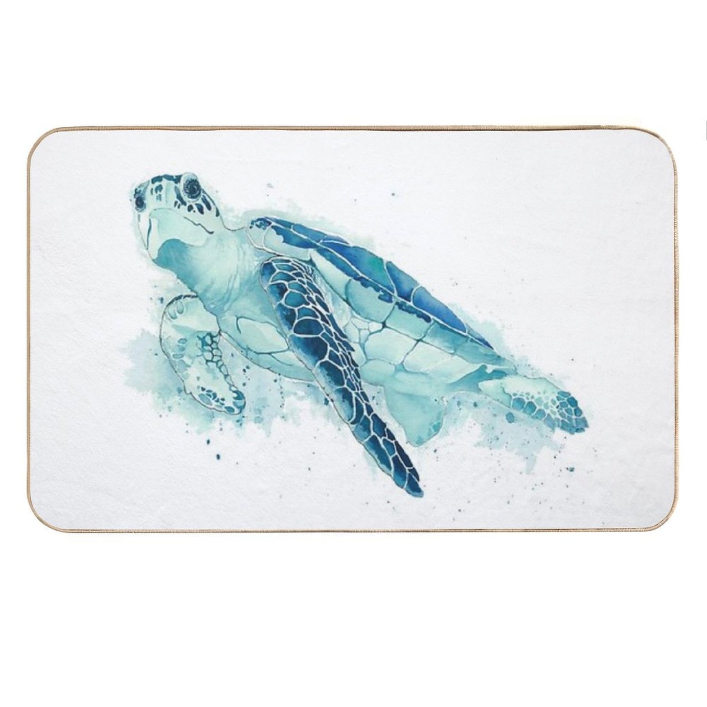 Watercolor Sea Turtle Bath Mat