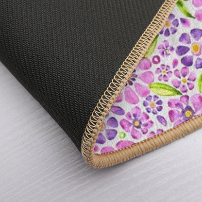 Gerbera Daisy Watercolor- Pink Purple  Dirt-Trapping Bath Mat