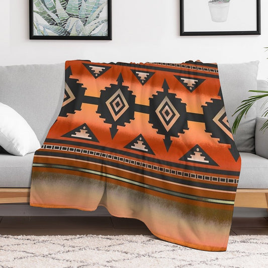 Canyon  Navajo Rust Throw Blanket