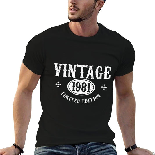 Womens 40th Birthday Gift Funny Vintage 1981 Limited Edition  Summer-ready Fabric T-Shirt