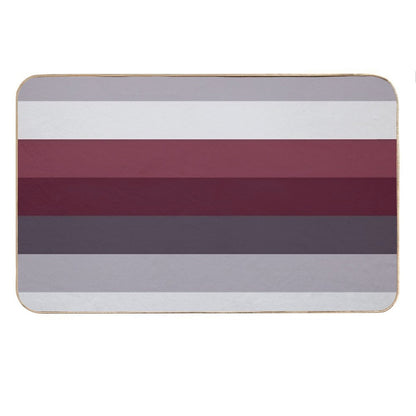 Preppy Trendy Winter Colors Ombre Grey Burgundy Red Plum Stripes Bath Mat